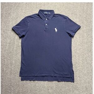 Ralph Lauren Navy Polo with White Pony Embroidery